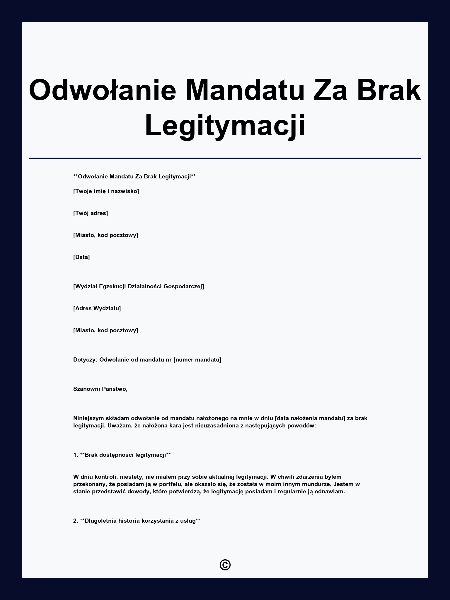 Odwołanie Mandatu Za Brak Legitymacji