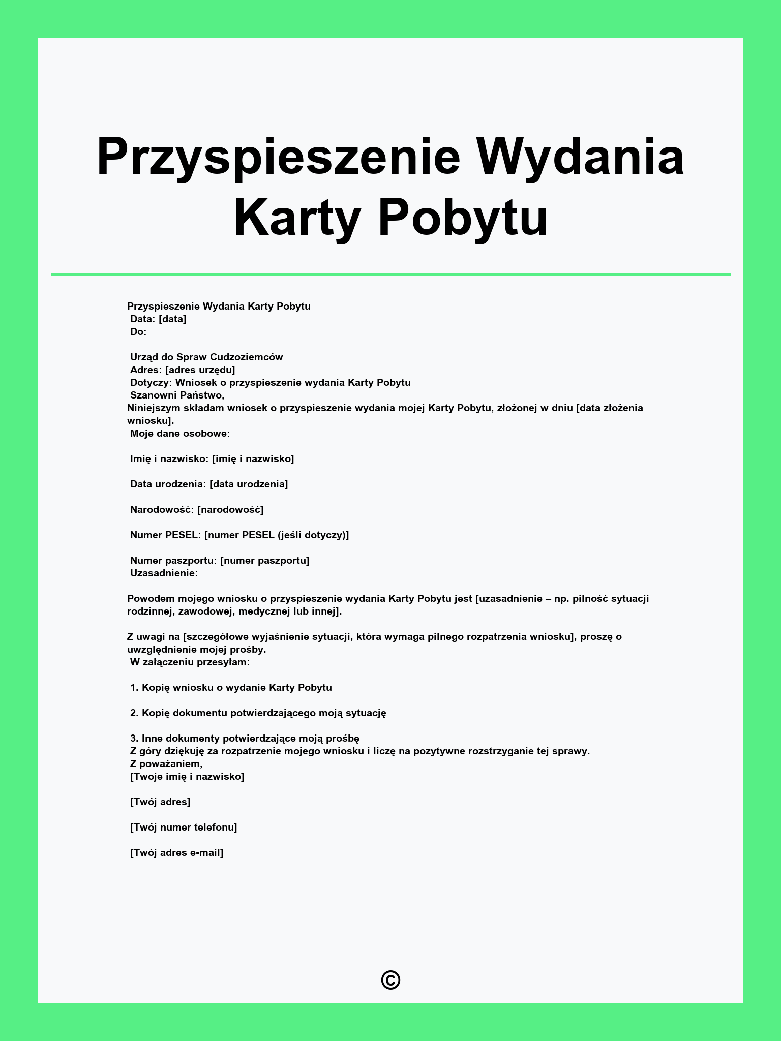 Przyspieszenie Wydania Karty Pobytu
