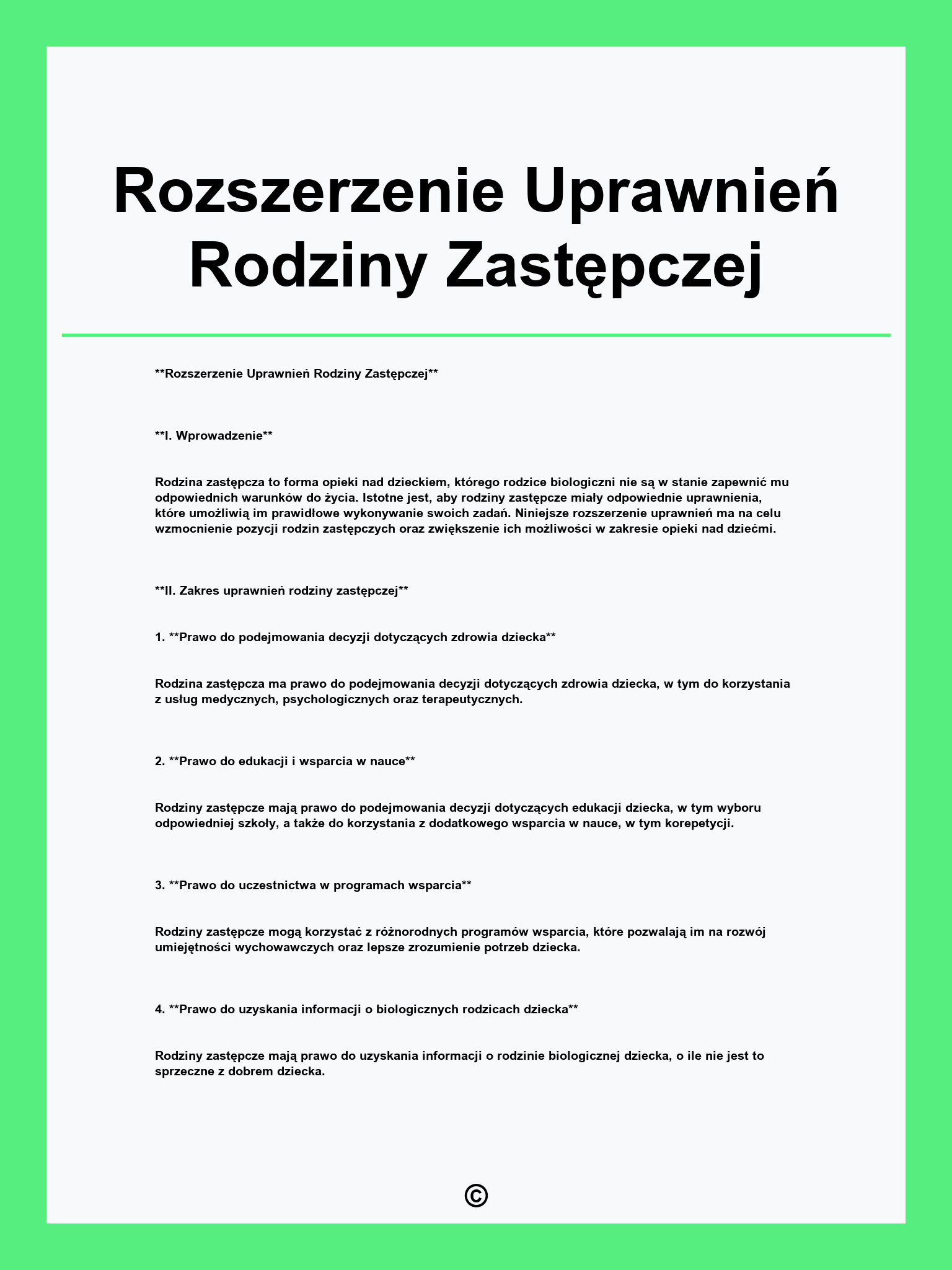 Rozszerzenie Uprawnień Rodziny Zastępczej