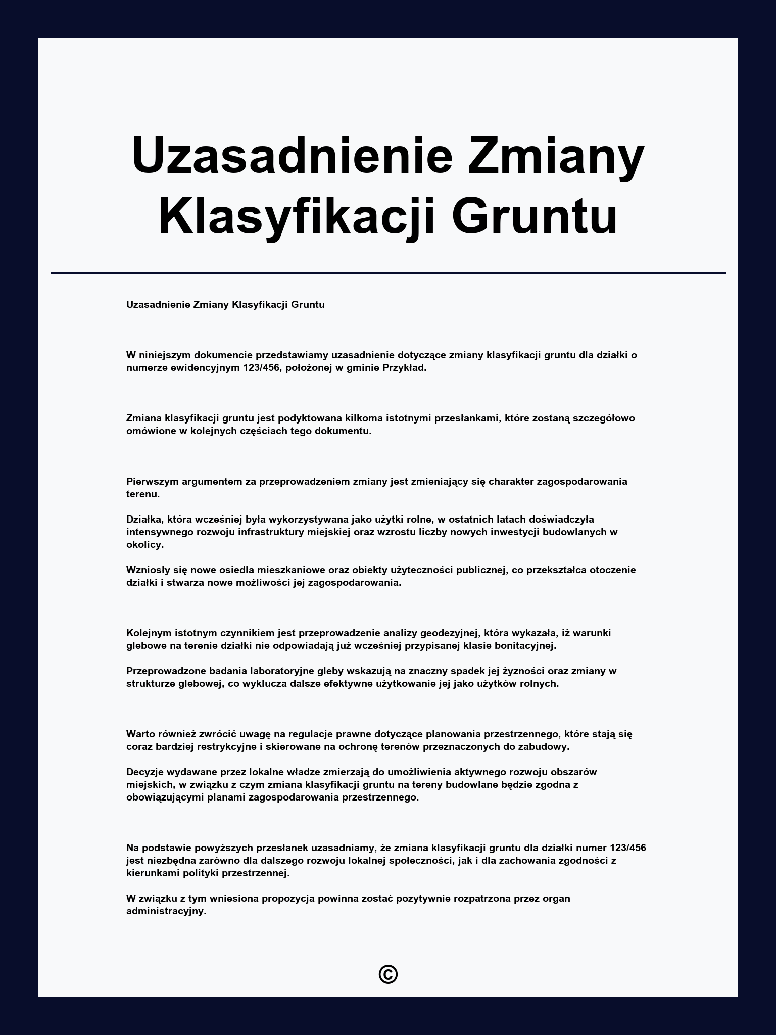 Uzasadnienie Zmiany Klasyfikacji Gruntu