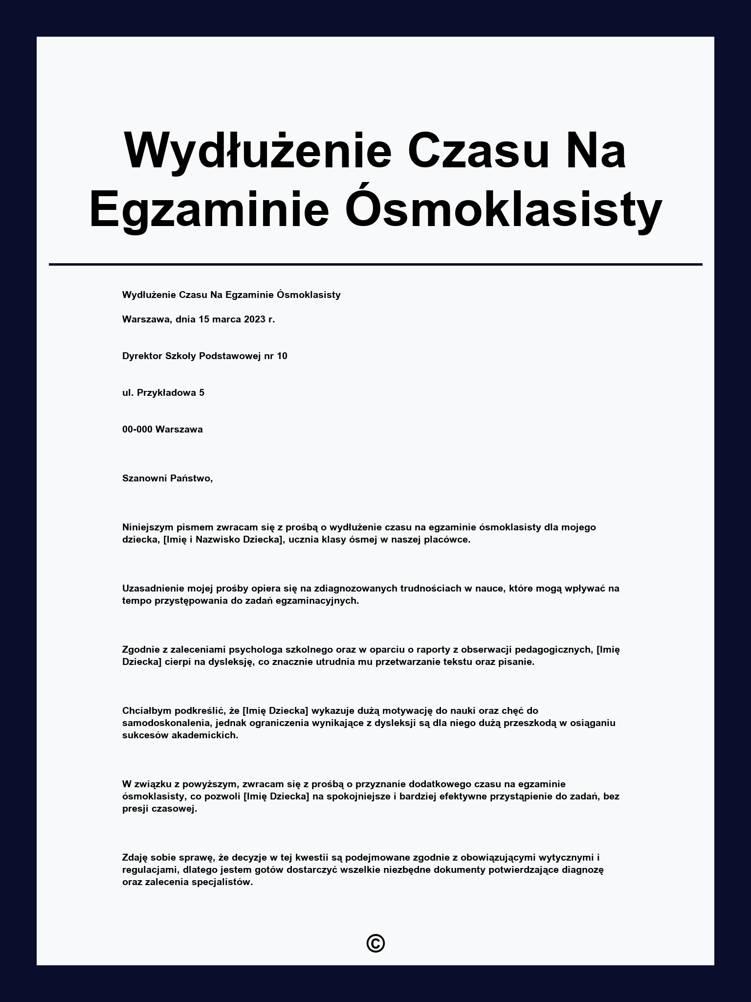 Wydłużenie Czasu Na Egzaminie Ósmoklasisty